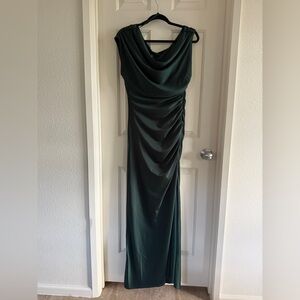 Elegant Hunter Green Evening Gown